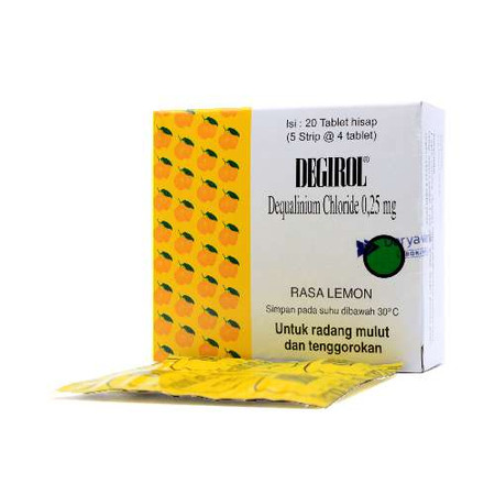 Degirol (Dequalinium Chloride) 20 Tablet Hisap 1 Box