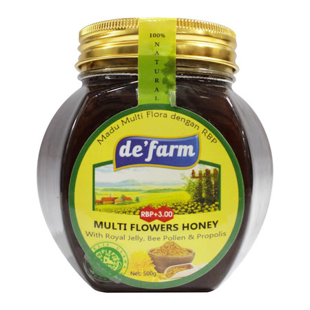DE'FARM Multi Flower Honey with Royal Jelly, Bee Polen, Propolis 500g