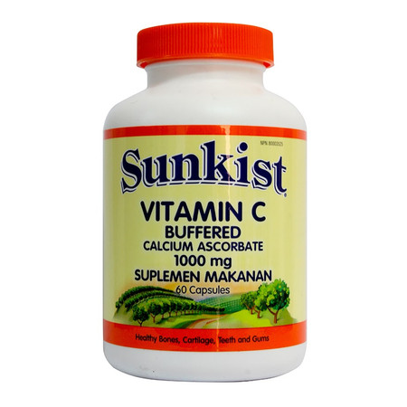 Sunkist Vitamin C-Buffered 1000 mg (Vitamin C, Calcium Ascorbat) 60 Kapsul 1 Botol