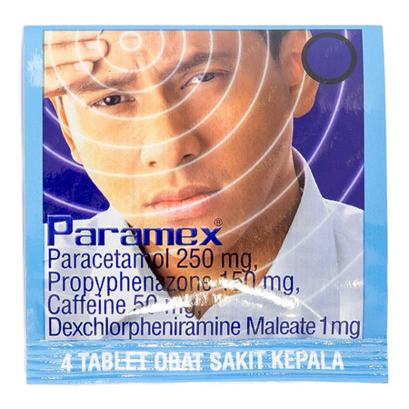 Paramex (Paracetamol, Propyphenazone, Caffeine, Dexchlorpheniramine Maleate) 4TAB 1 STRIP