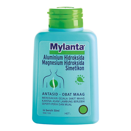 Mylanta (Aluminium hidroksida, Magnesium hidroksida, Simethicone) Suspensi 50 mL
