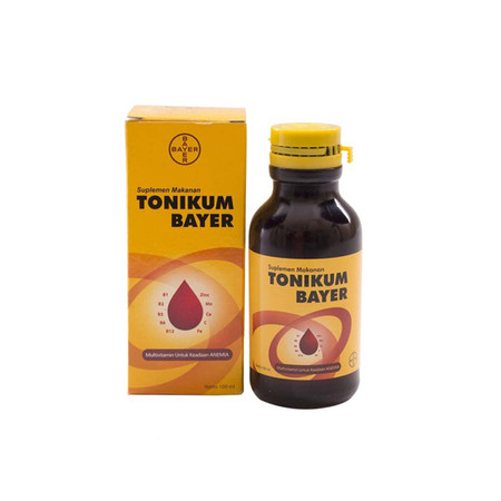 Tonikum Bayer (Zat Besi, Kalsium, Mangan, Zinc, Vitamin B1, B2, B3, B6, B12, C) Sirup 100 mL