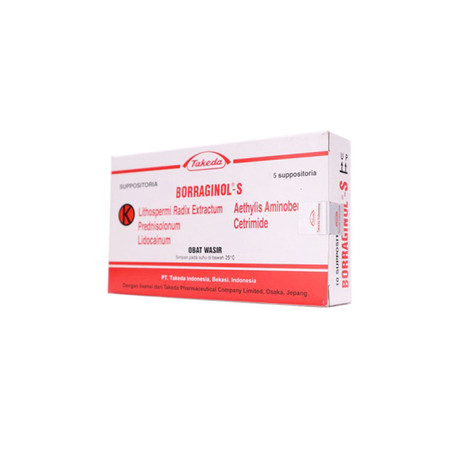 Borraginol-S (Lithospermi radix extractum, Prednisolonum, Lidocainum, Aethylis Aminobenzoas, Cetrimide) Suppositoria