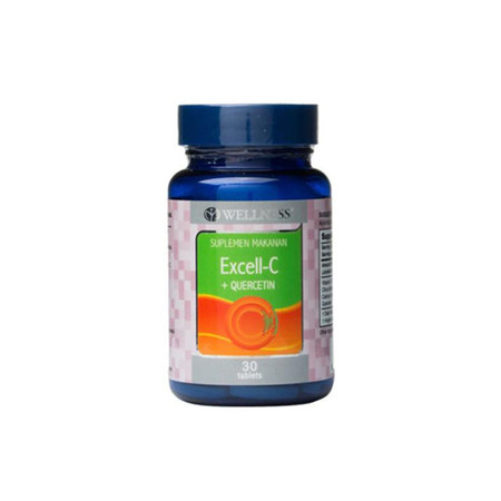 Wellness Excell-C+Quercetin (Vitamin C, Citrus bioflavonoid, Calcium, Quercetin) 30 Tablet 1 Botol