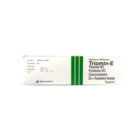 Triomin-E (Vitamin B1, Vitamin B6, Vitamin B12, Vitamin E) 10 Kapsul 1 Setrip