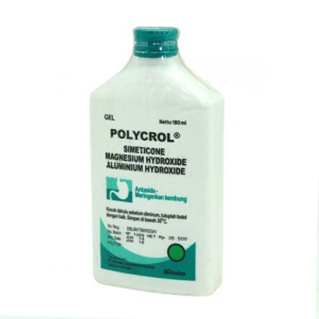 Polycrol Gel (Aluminium hidroksida, Magnesium hidoksida, Methylpolysiloxane) Suspensi 180 mL