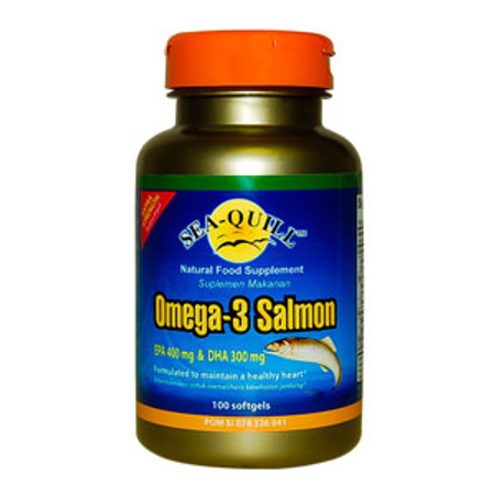 Sea-Quill Omega 3 Salmon (Minyak ikan salmon, DHA, EPA, Vitamin E, Lecithin) 90 Kapsul 1 Botol