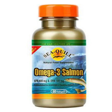 Sea-Quill Omega 3 Salmon (Minyak ikan salmon, DHA, EPA, Vitamin E, Lecithin) 60 Kapsul 1 Botol