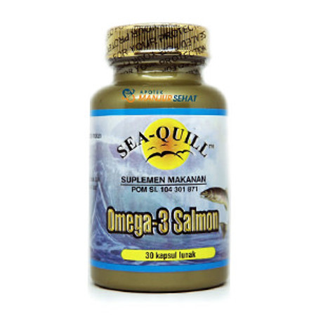 Sea-Quill Omega 3 Salmon (Minyak ikan salmon, DHA, EPA, Vitamin E, Lecithin) 30 Kapsul 1 Botol