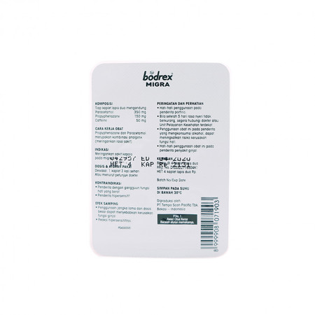 Bodrex Migra (Paracetamol, Propyphenazone, Caffeine) 4 Tablet 1 Setrip