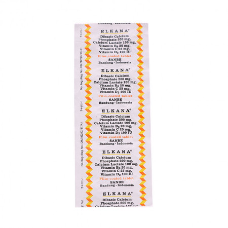 Elkana (Calcium, Vitamin C, Vitamin D3, Vitamin B6) 10 Tablet 1 Setrip