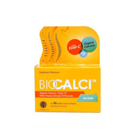 Biocalci-72 (Kalsium, Vitamin D3, Vitamin C) 30 Tablet 1 Botol