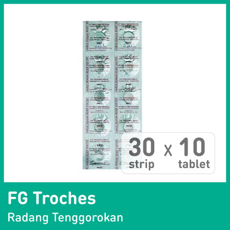 FG Troches (Fradiomycin, Gramicidin-S HCl) 10 Tablet Hisap 1 Setrip