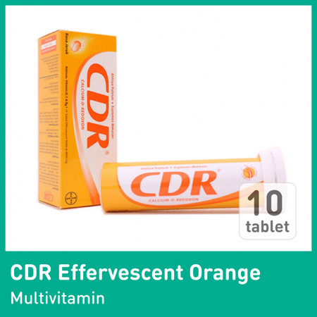 CDR (Calsium carbonate, Vitamin B6, Vitamin C, Vitamin D) Orange 10 Tablet Effervescent 1 Tube
