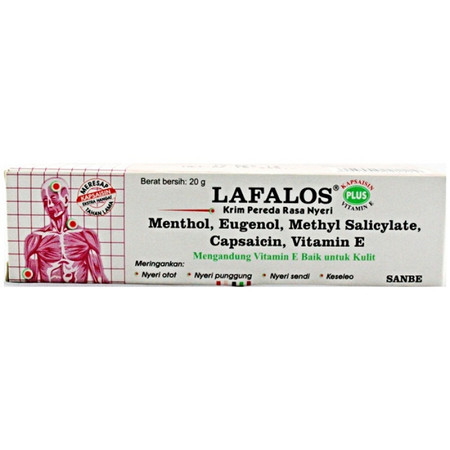 Lafalos Plus Capsaicin (Menthol, Eugenol, Methyl salicylate, Vit E) Krim 20 Gram