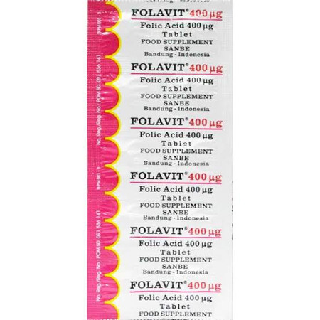 Folavit (Asam Folat) 400 mcg 10 Tablet 1 Setrip