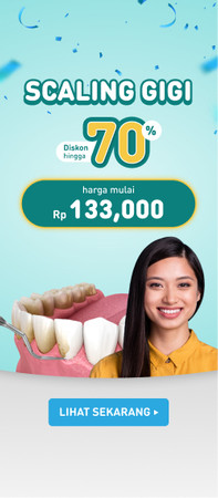 😁 Diskon Scaling dan Pembersihan Gigi Hingga 70%. Harga mulai dari Rp 132,050!