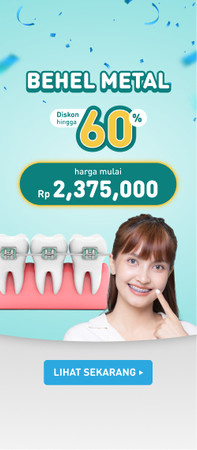 😁 Diskon Pemasangan Behel Metal Hingga 63%. Harga mulai dari Rp2,375,000