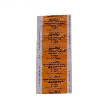 Ocuson (Betamethasone, Dexchlorpheniramine maleate) 10 Tablet 1 Setrip