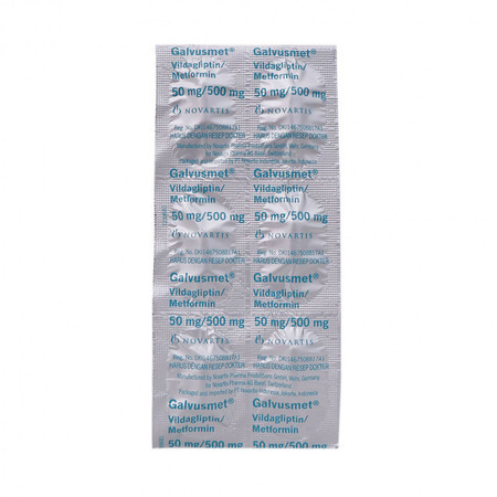 Galvusmet (Vildagliptin, Metformin) 50 mg/500 mg Tablet