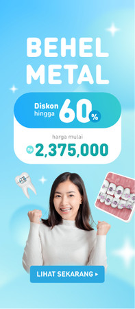😁 Diskon Pemasangan Behel Metal Hingga 63%. Harga mulai dari Rp 2,375,000!