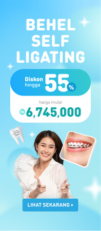 😁 Diskon Pemasangan Behel Self Ligating Hingga 56%. Harga mulai dari Rp 6,745,000!