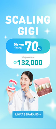 😁 Diskon Scaling dan Pembersihan Gigi Hingga 70%. Harga mulai dari Rp 132,050!