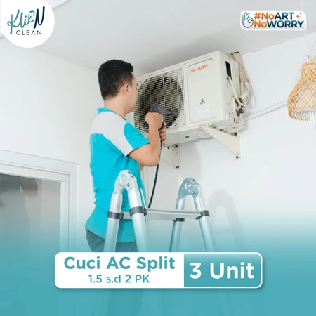 Layanan Cuci AC Inverter 1.5 s.d 2 PK (3 Unit) di Klik N Clean